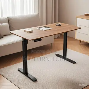 Office Desk; 1.2m Brown Electric Height Adjustable Height Desk