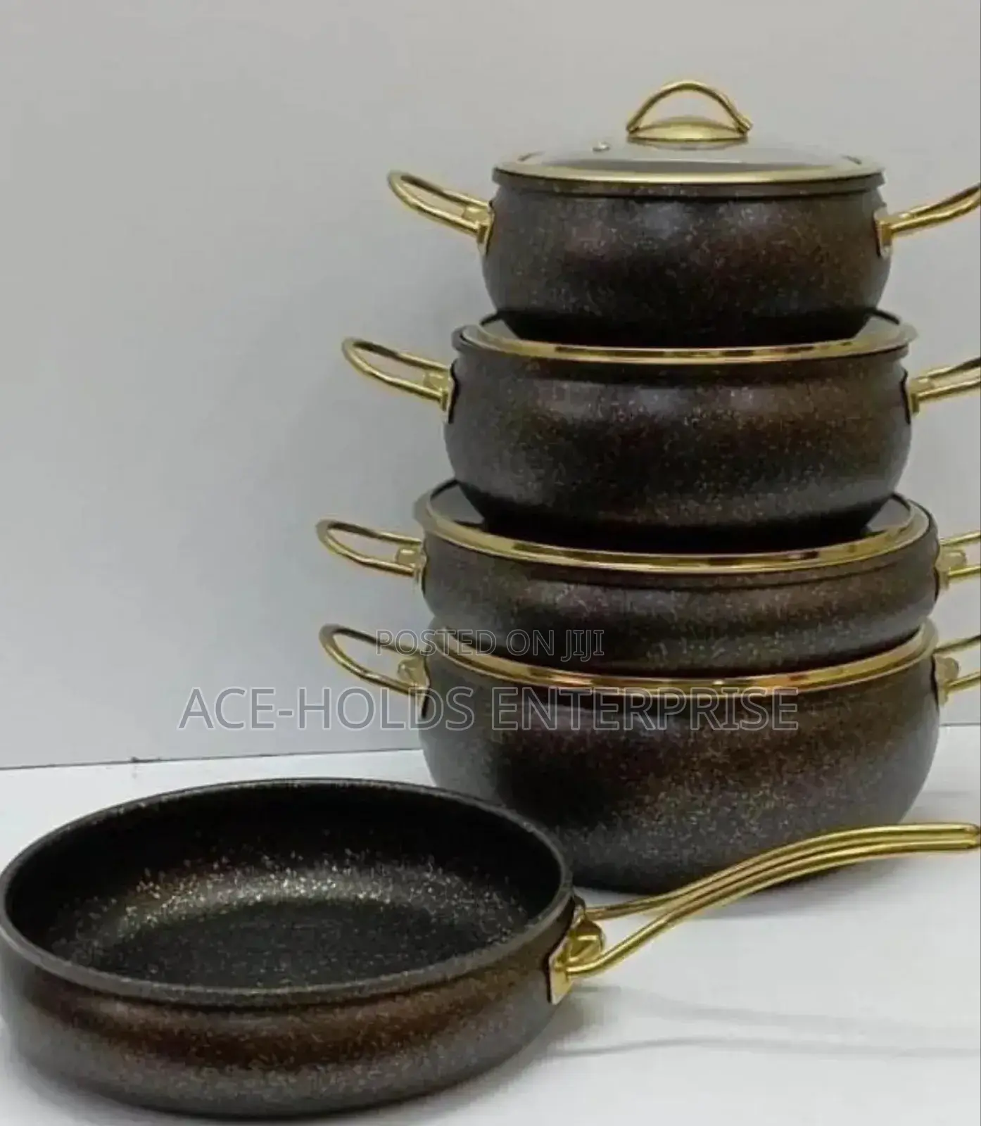 Granite Coating - 9pcs Casserole Kitchen Cookware Sets