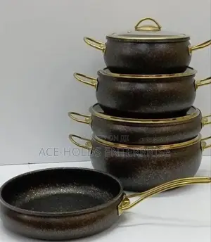 Granite Coating - 9pcs Casserole Kitchen Cookware Sets