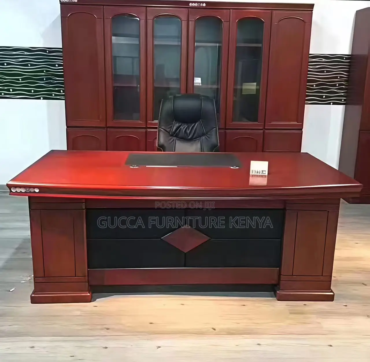 160cm Executive Mahogany L-shaped Table