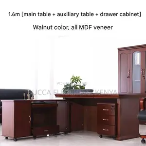 160cm Executive Mahogany L-shaped Table