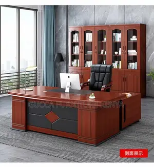 160cm Executive Mahogany L-shaped Table