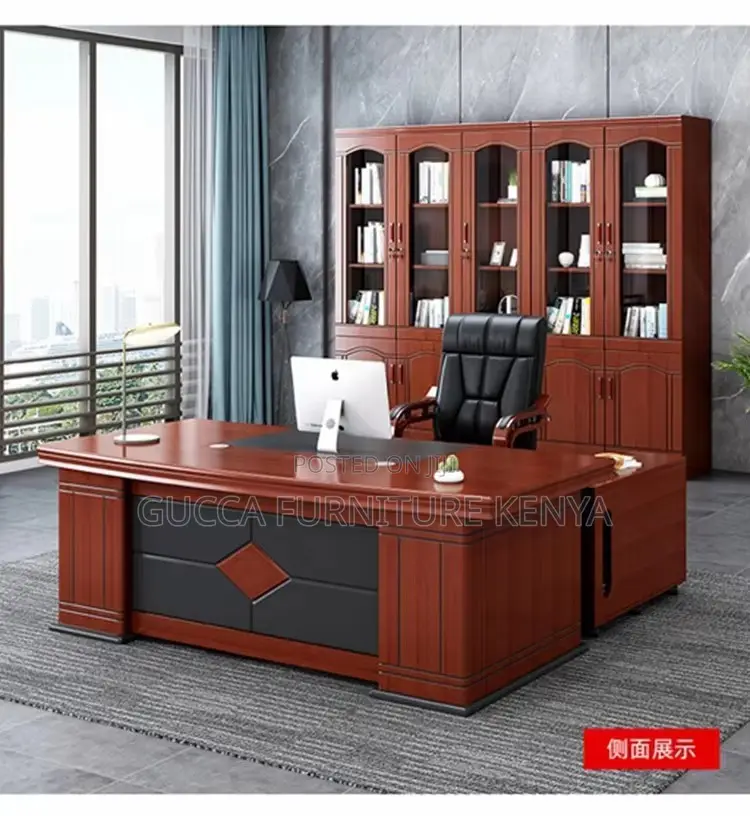 160cm Executive Mahogany L-shaped Table