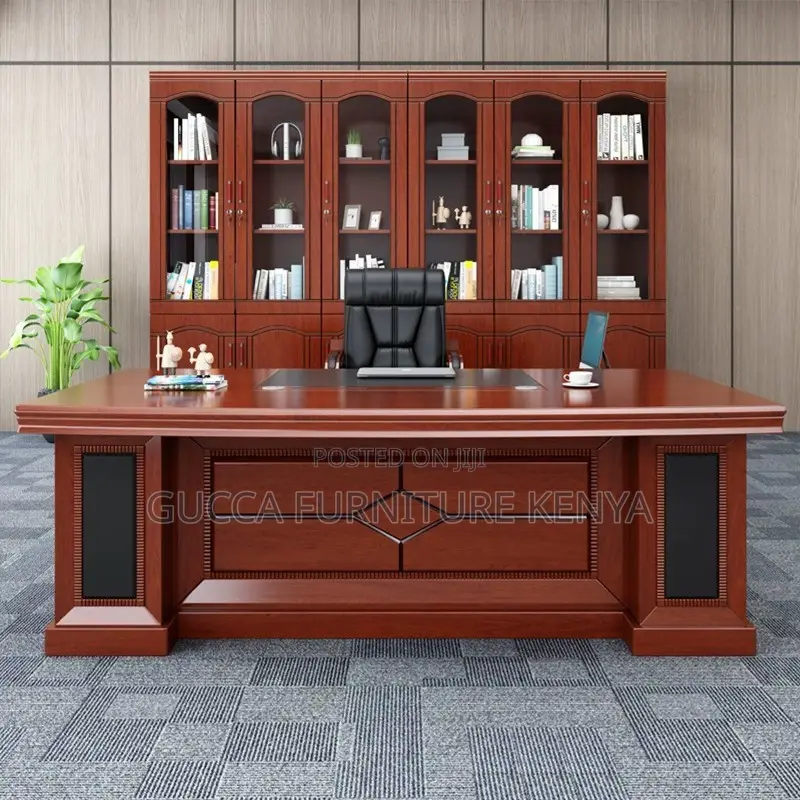 160cm Executive Mahogany L-shaped Table