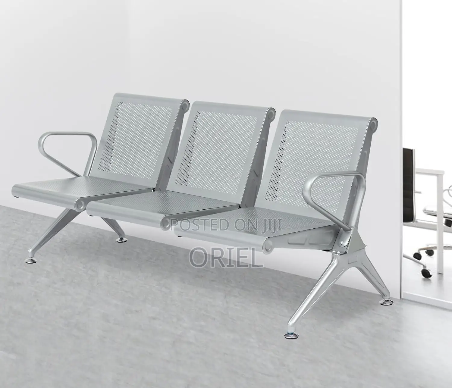 Office Bench : 3-Link Heavy Duty Office Waiting Bench