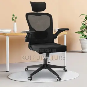 Office Chairs; Ergonomic High Back Chair With Flip Armrest