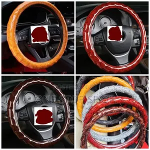 Gossy Wooden Material Colored Steering Wheel Cover