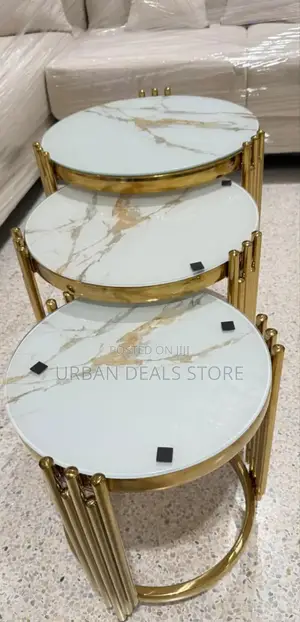 3 in 1 Executive Pure Marble Table