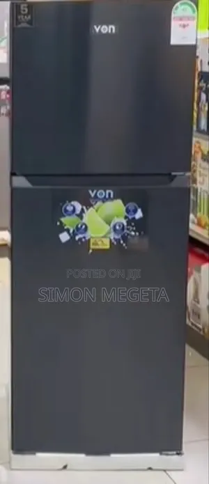 Von 197l Double Door Fridge – Top Mount Freezer, No Frost Technology.