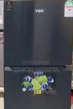 Von 197l Double Door Refrigerator No Frost, Top Freezer Design.