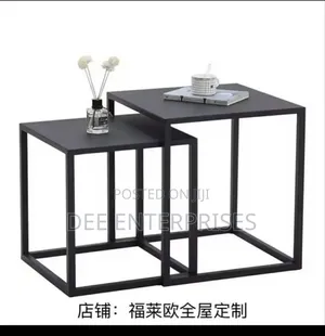 2 in 1 Nordic Metallic Side Table//Bedside//Desk Side