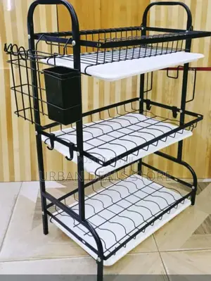 Heavy Duty Executive 3 Tier Dish Rack Has 10 Pieces
