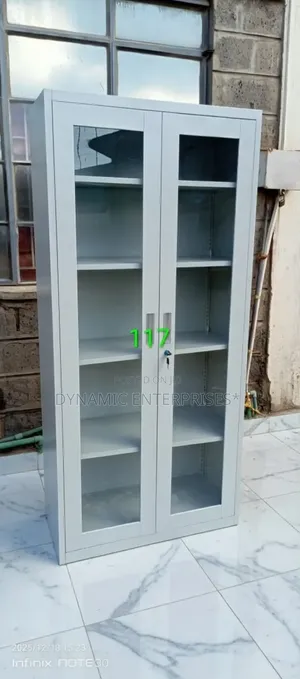 2-Door Metallic Glass Cabinet