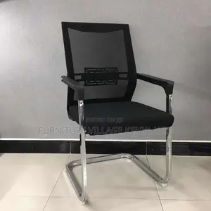 Office Chair; Black Chrome Conference Office Chair