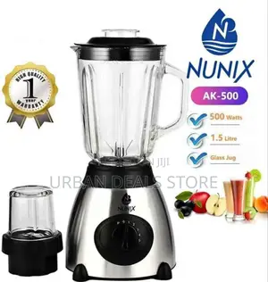 Nunix Ak-500 Powerful 2 in 1 Blender With Glass Jar - 1.5litres