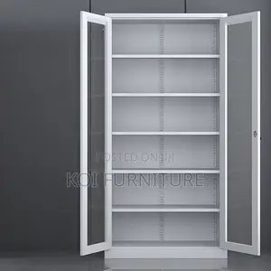 Office Cabinet; Heavy-Duty Steel Office Bookcase With Lock
