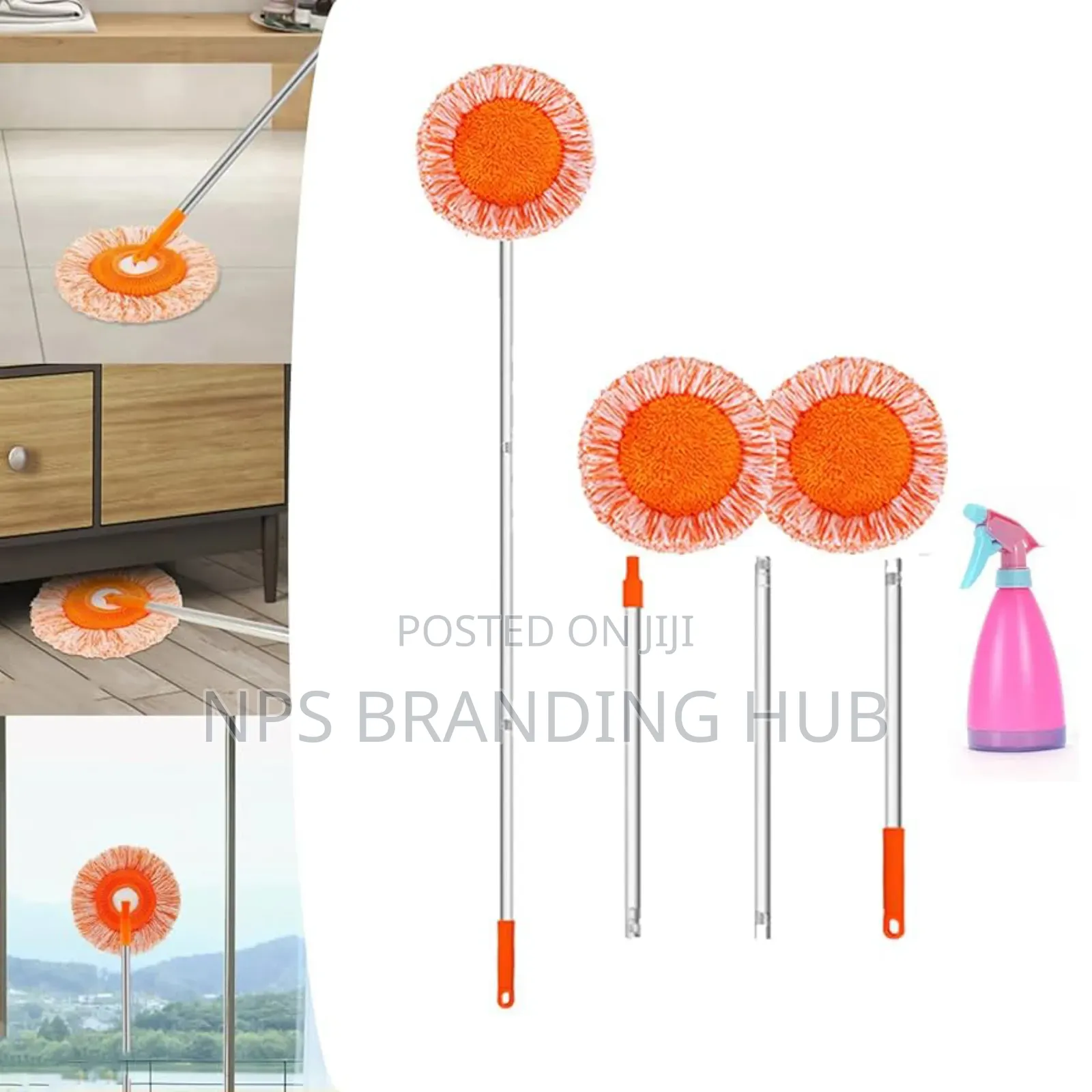Detachable Adjustable Length Max 190cm Mop Zn