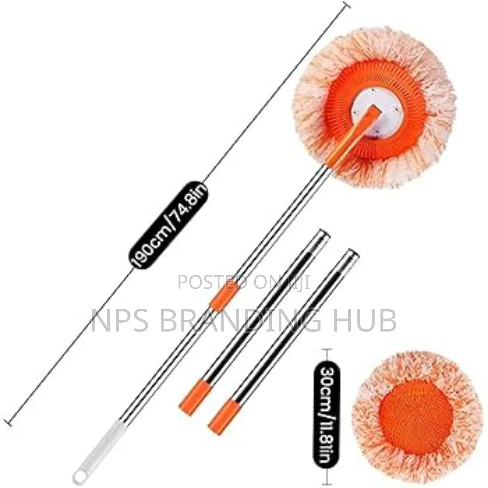 Detachable Adjustable Length Max 190cm Mop Zn