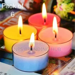 6pc Pack of Scented Candles in Glass Holders Scents P.O