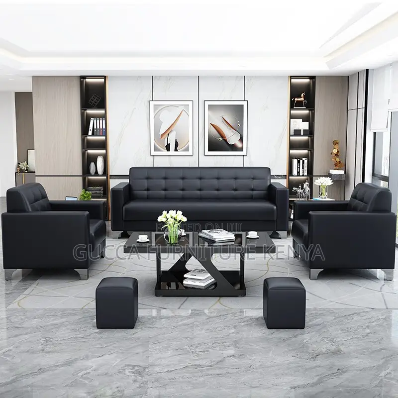 5-seater Leather Executive Reception Sofa Set