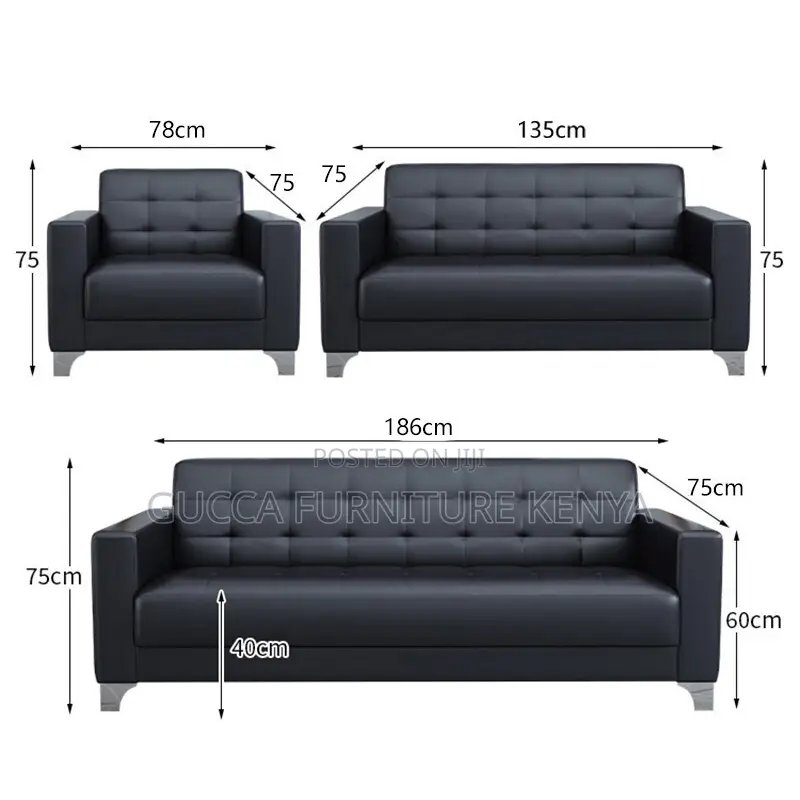 5-seater Leather Executive Reception Sofa Set