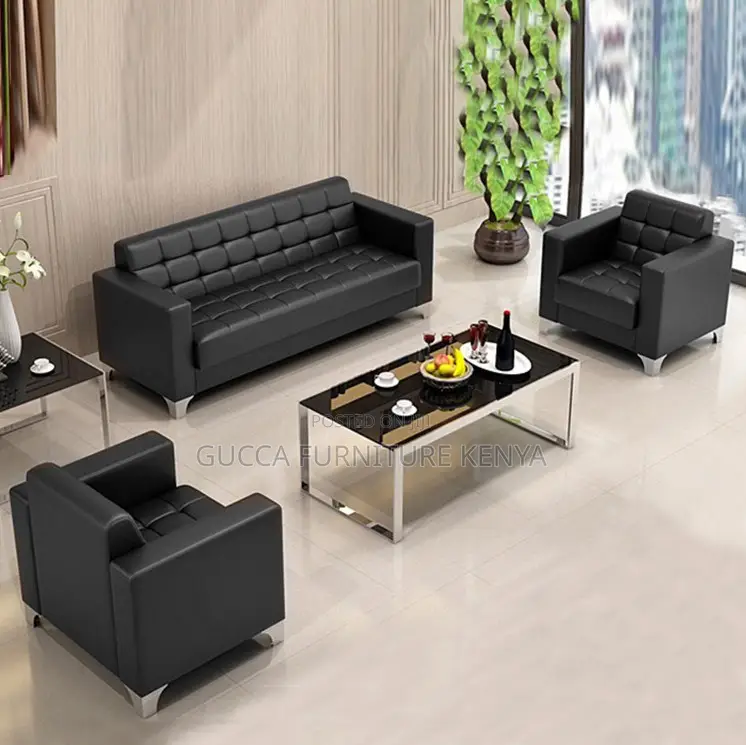 5-seater Leather Executive Reception Sofa Set
