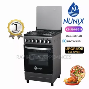 Nunix 50*55cm 3gas+1electric Hotplate Standing Cooker Electric Oven