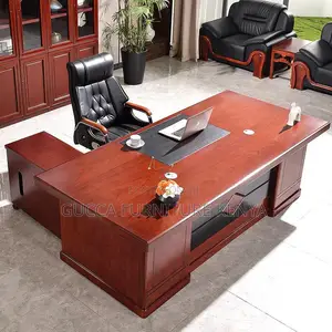 1.8m Executive Mahogany L-shaped Table