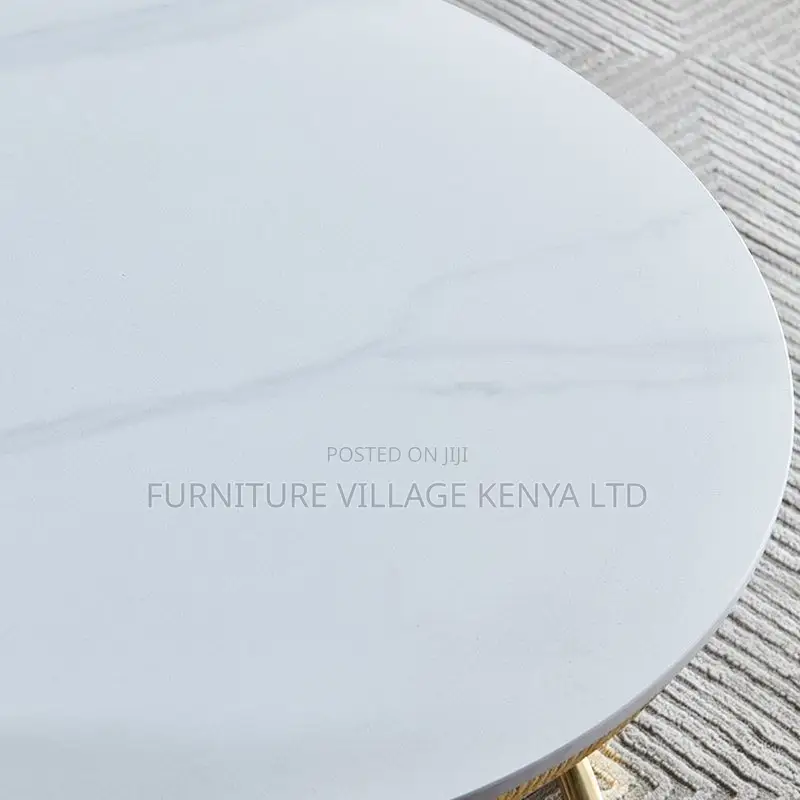 Dining Table; Round Nested Dining Table With Golden Legs