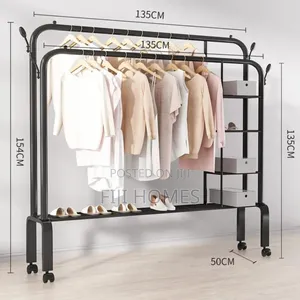 Double Rail Clothes Rack Stand | Heavy Duty Garment Rack