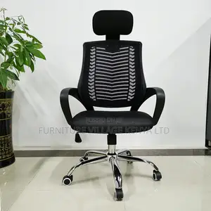 Office Chair; Black Headrest Office Chair