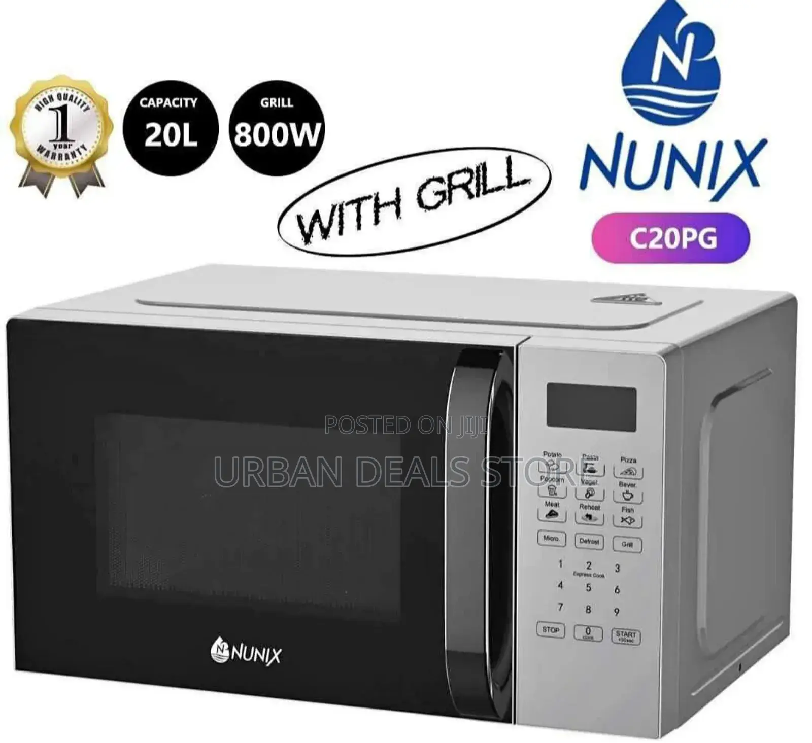 New Model 20 LTRS Nunix Digital Microwave With Grill 
Model :C20pg