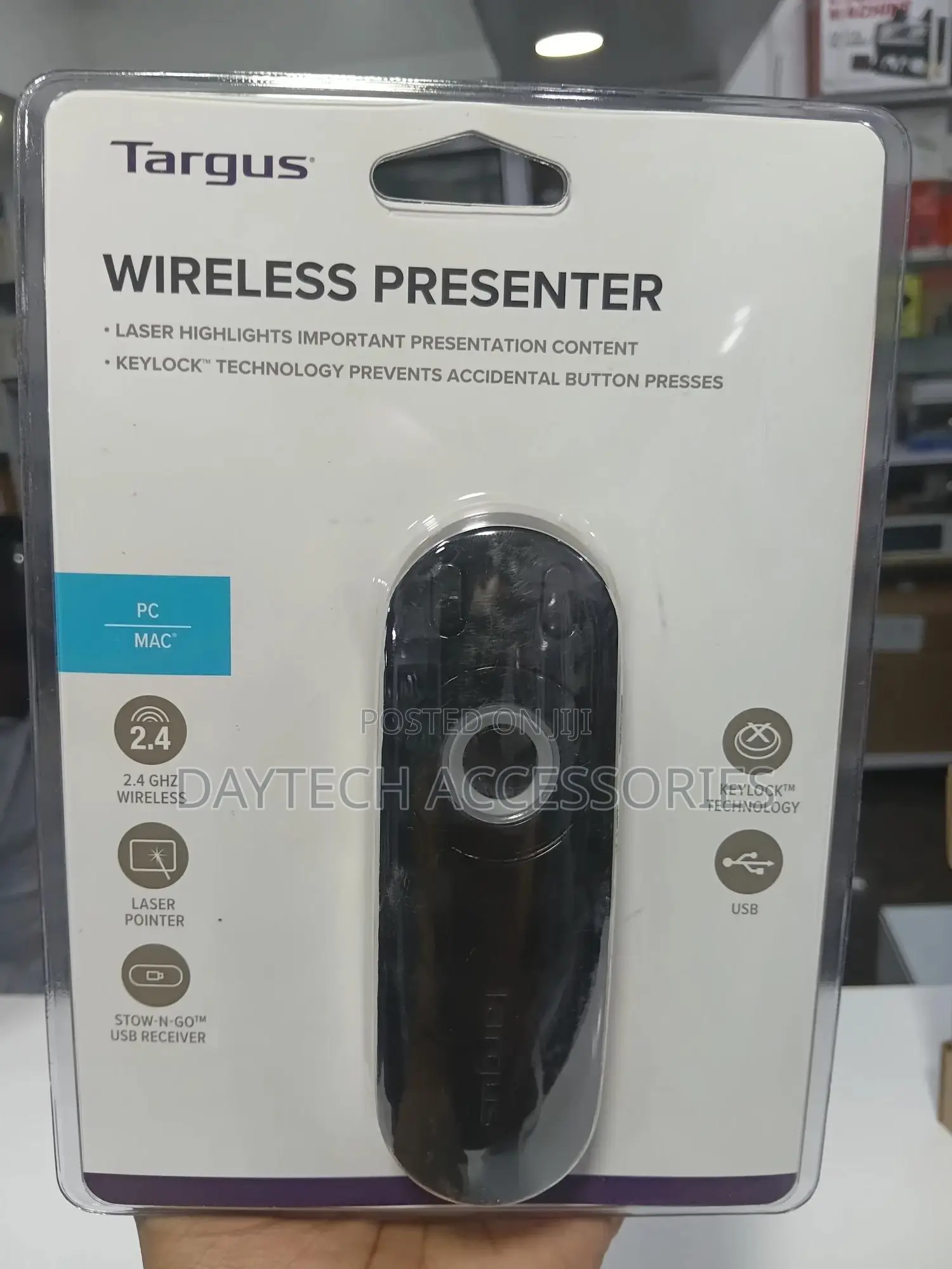 Targus Laser Presentation Remote With Keylock 2.4ghz Wireless - Black