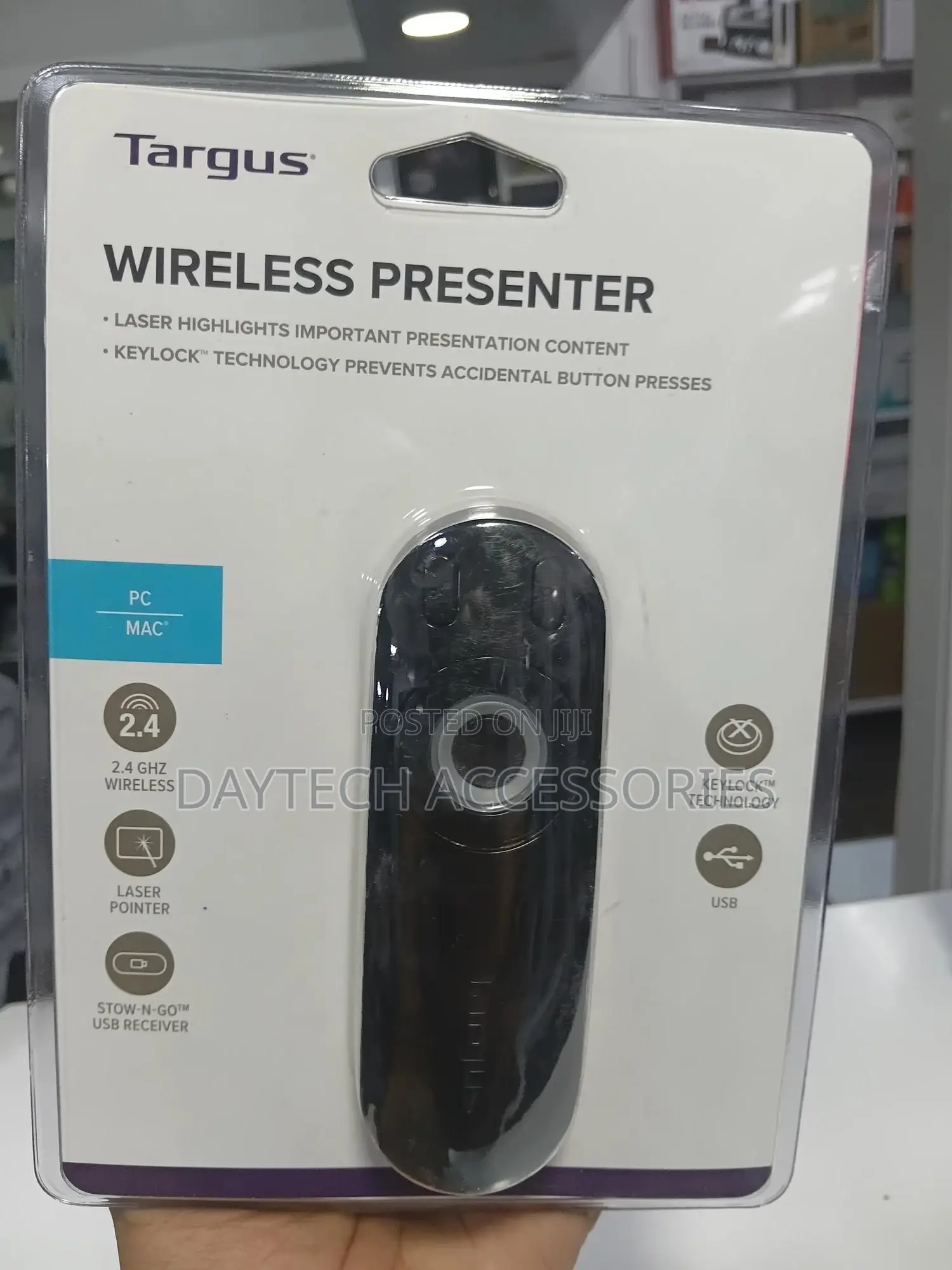 Targus Laser Presentation Remote With Keylock 2.4ghz Wireless - Black