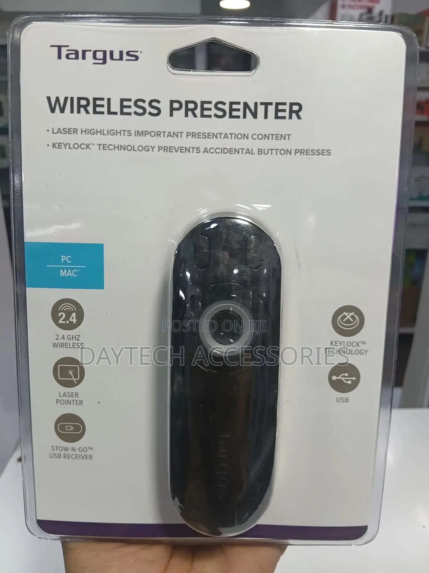 Targus Laser Presentation Remote With Keylock 2.4ghz Wireless - Black