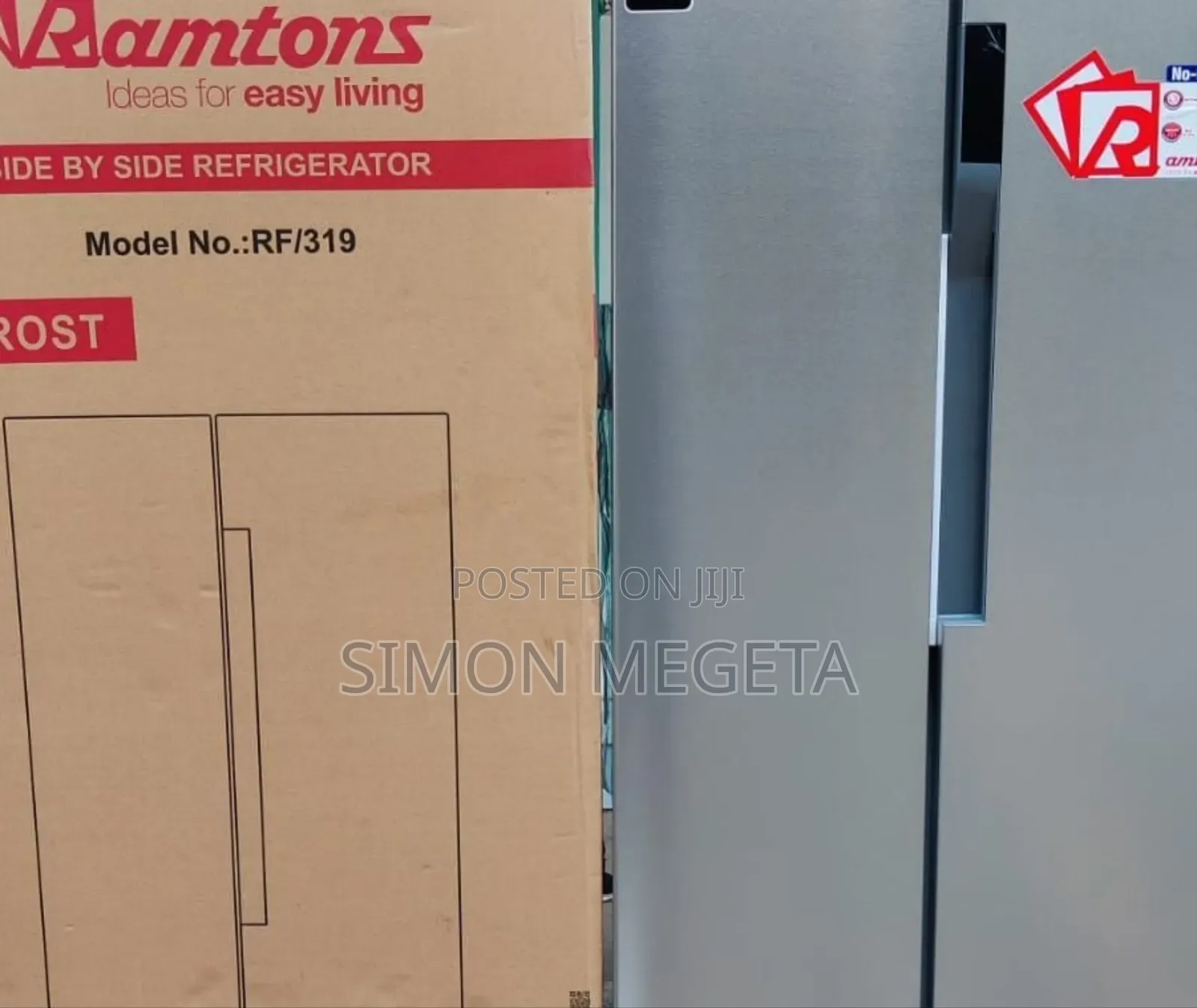 Ramtons 430l Side-by-Side Fridge – Modern Design With Maximum Storage.