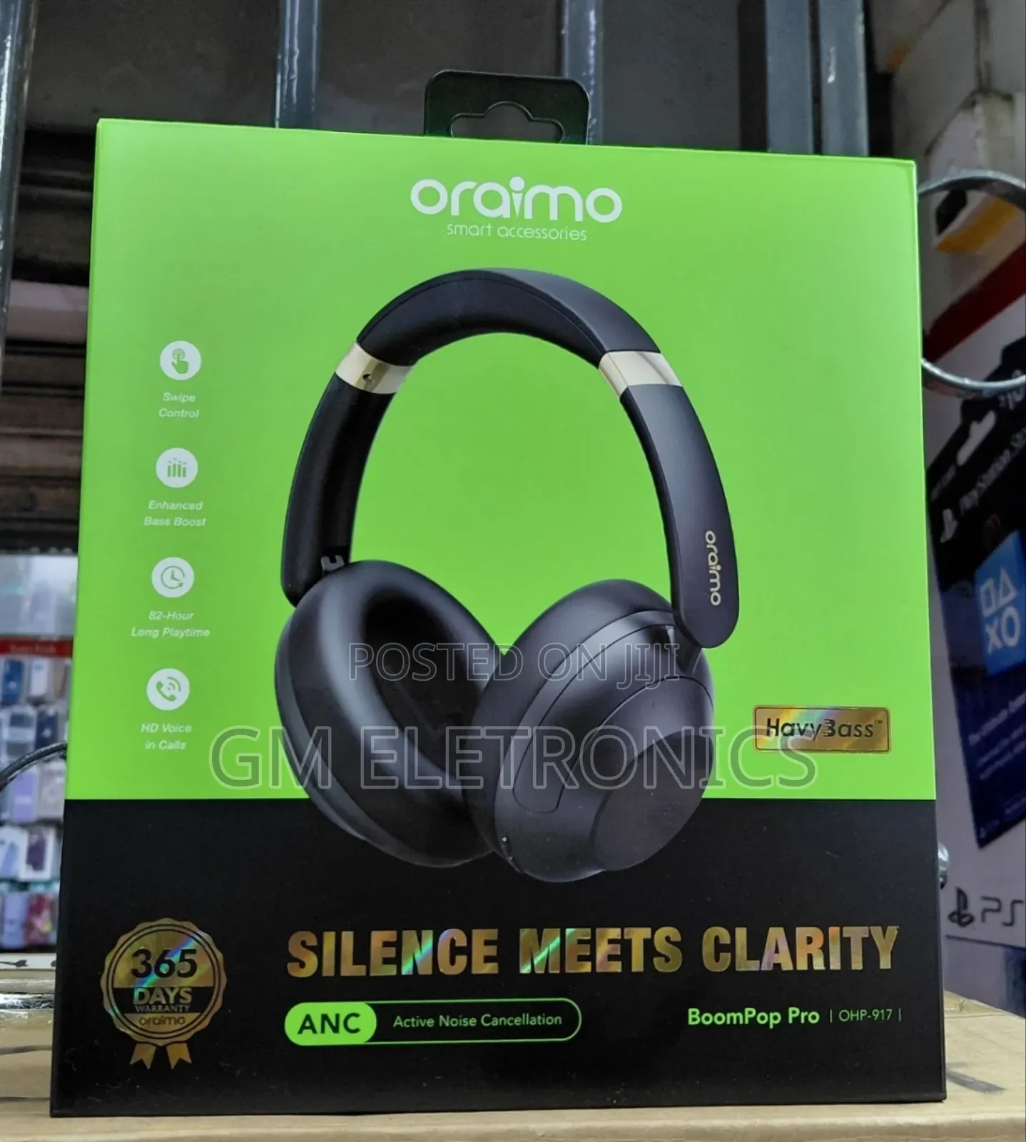 Boompop Pro Over-Ear Wireless Headphone-Active Noise Cancellation.