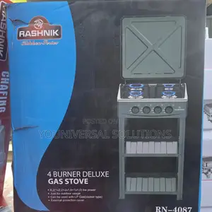 Rashnik 4 Gas Stove With Shelves Standing Cooker