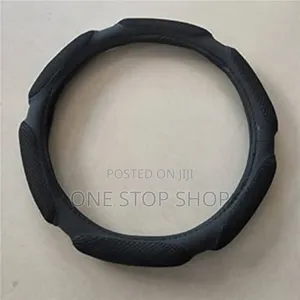 All Blackpadded Luxury Steering Wheel Cover Leather With Fabric Sponge