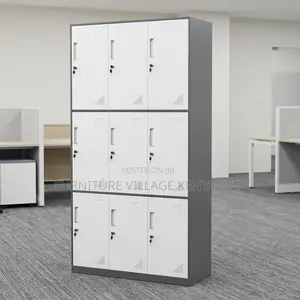 Office Cabinet; 9-locker Metallic Filing Office Cabinet