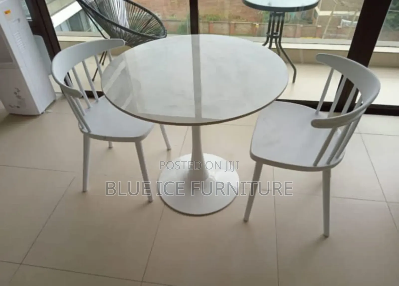 All White 2 Seat Dining Table
