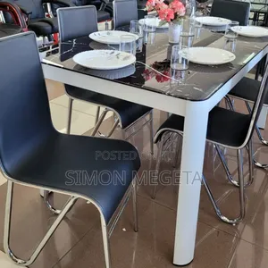 Six Sitter Executive Marble Glass Dinning