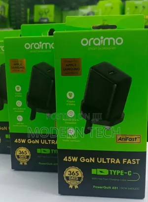 Oraimo Powergan 45w Pd Fast Charger With Type‐C Cable