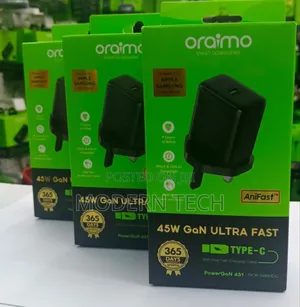Oraimo 45w Usb‐C Fast Charger – Supports Pd/Qc Quick Charge