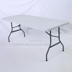 Foldable Table; Modern White Rectangular Folding Plastic Table