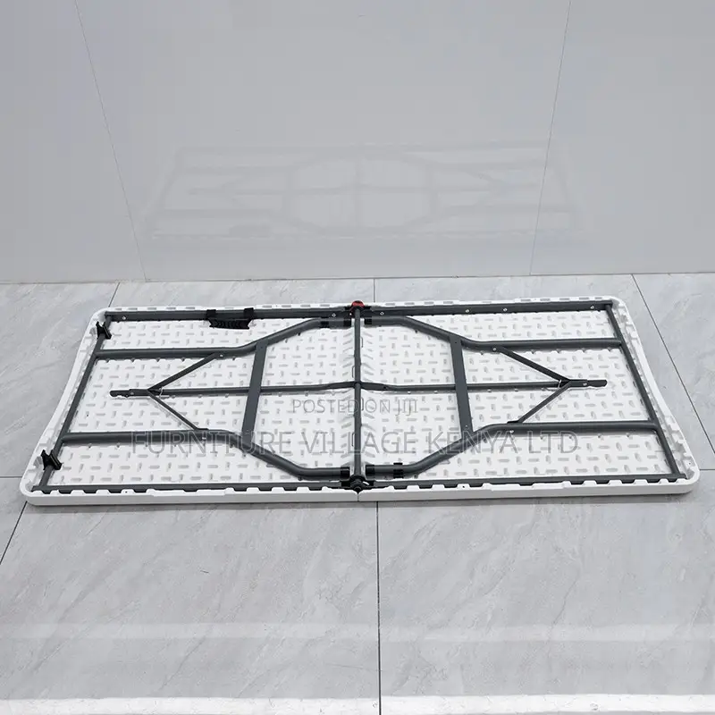 Foldable Table; Modern White Rectangular Folding Plastic Table