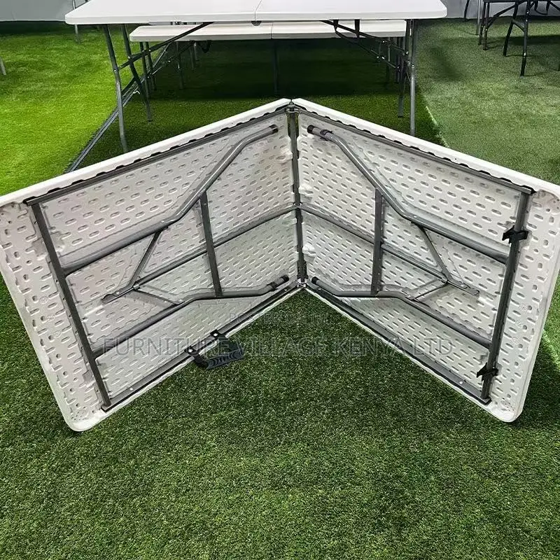 Foldable Table; Modern White Rectangular Folding Plastic Table