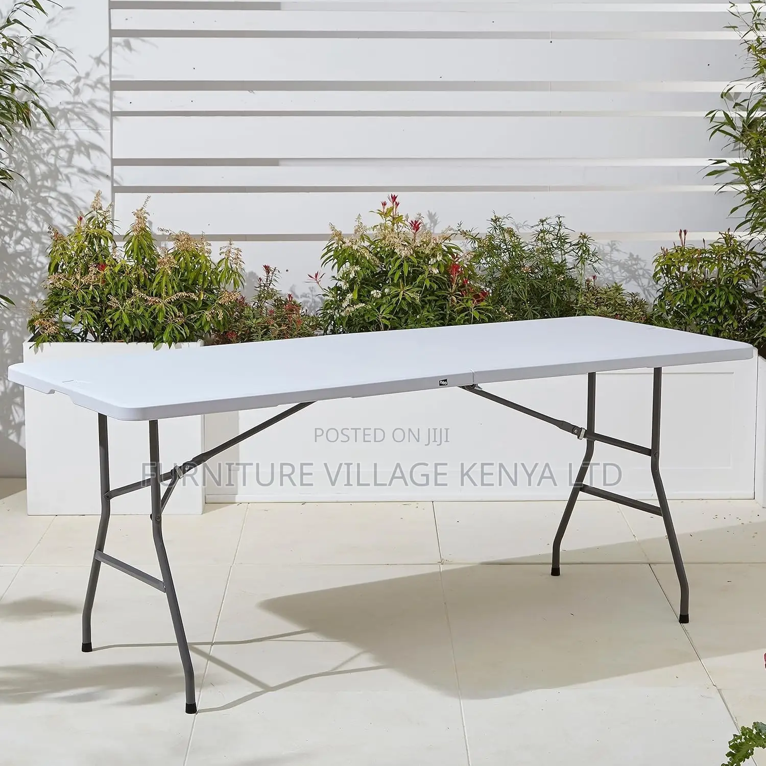 Foldable Table; Modern White Rectangular Folding Plastic Table