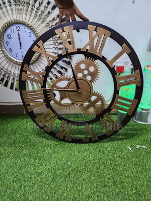3d Roman Vintage Gear Pocket Wall Clock Size 60cm Sa