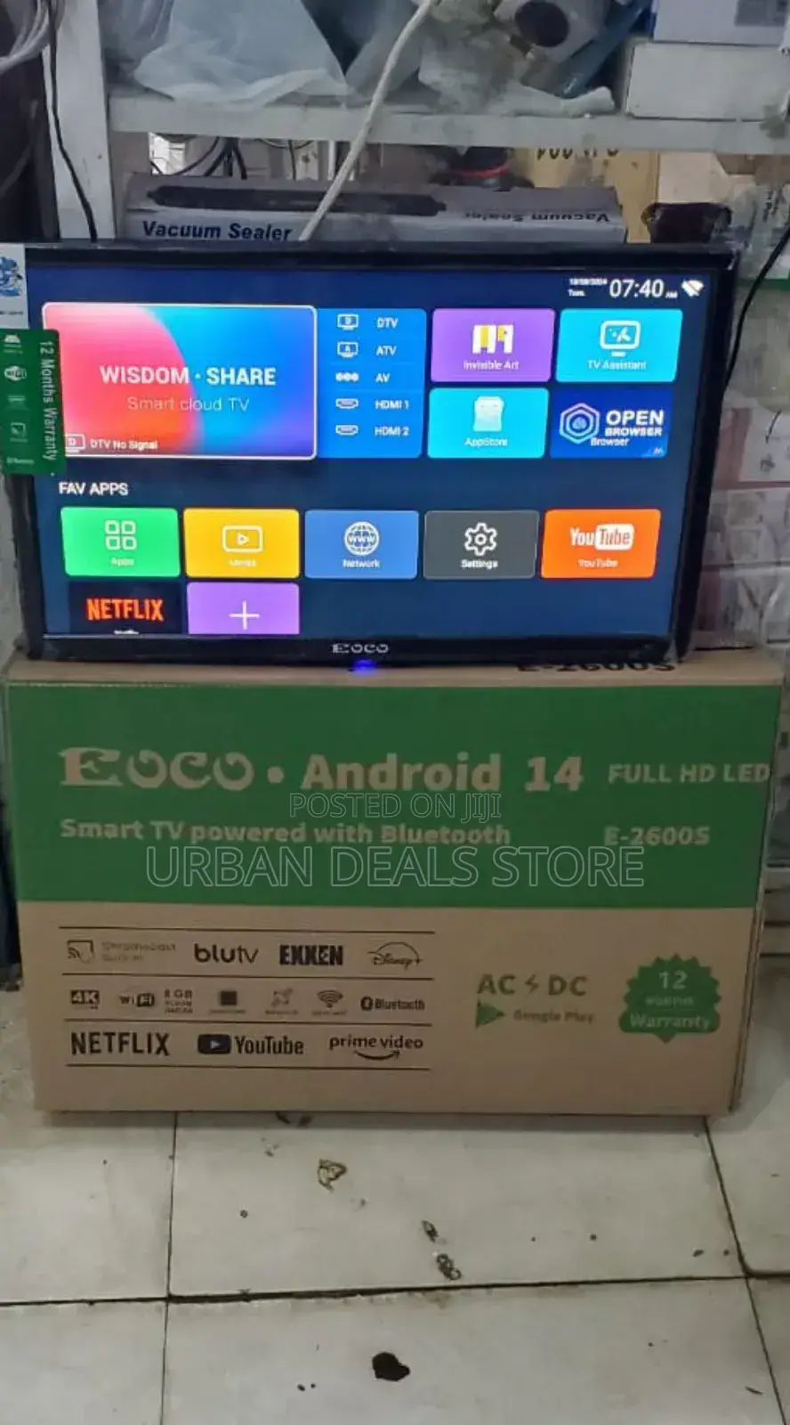 26 Inches Ac/Dc Ecco Smart Android Digital Tv